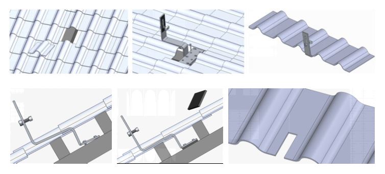 hook mounting solar panels on tile roof